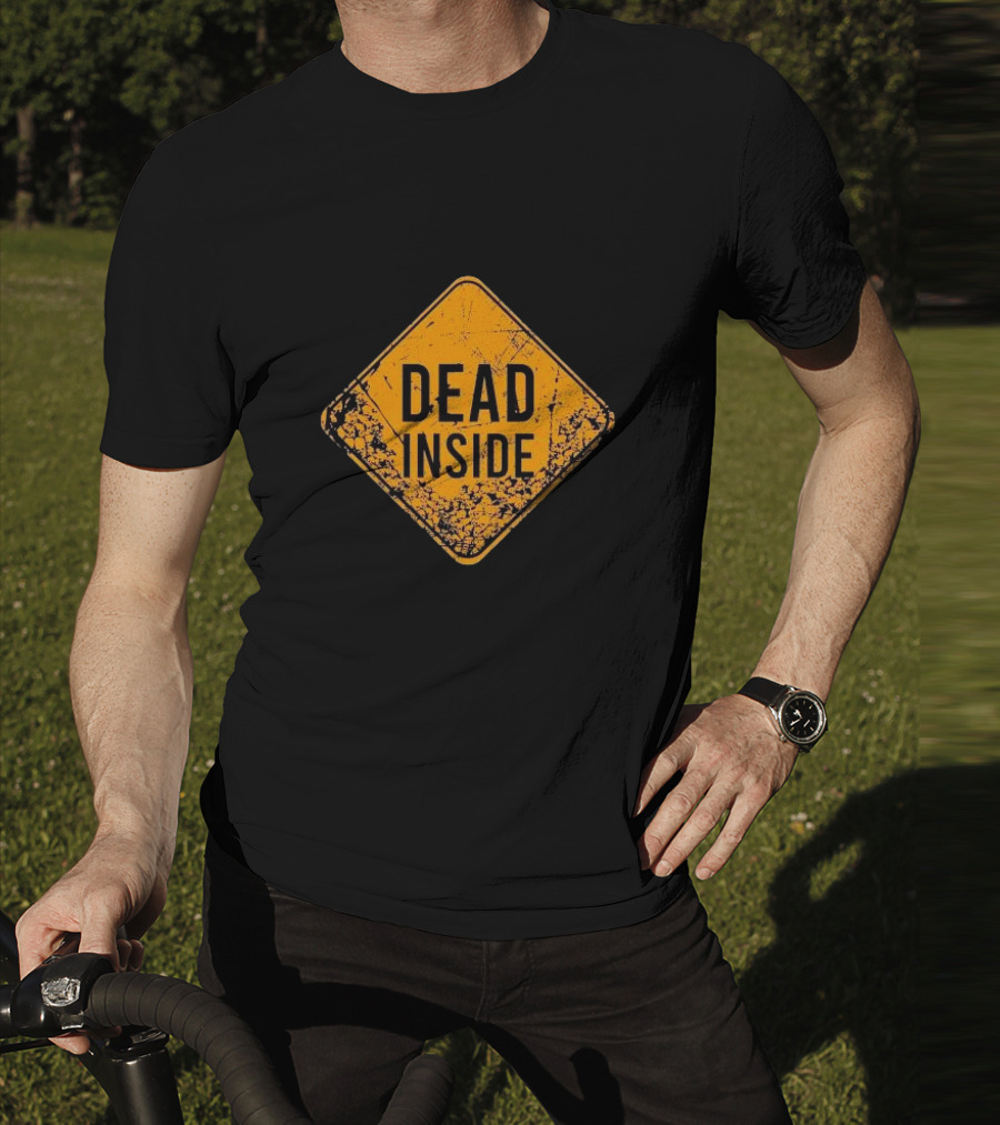 Dead Inside Distressed Warning Sign Patriotic T-Shirt