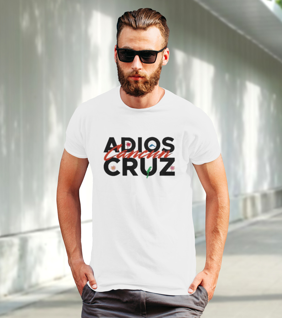Colin Allred Adios Cancun Cruz Palm Tree Tropical Parrot T-Shirt