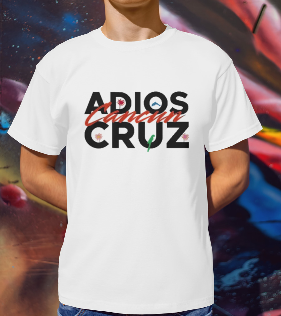Colin Allred Adios Cancun Cruz Palm Tree Tropical Parrot T-Shirt