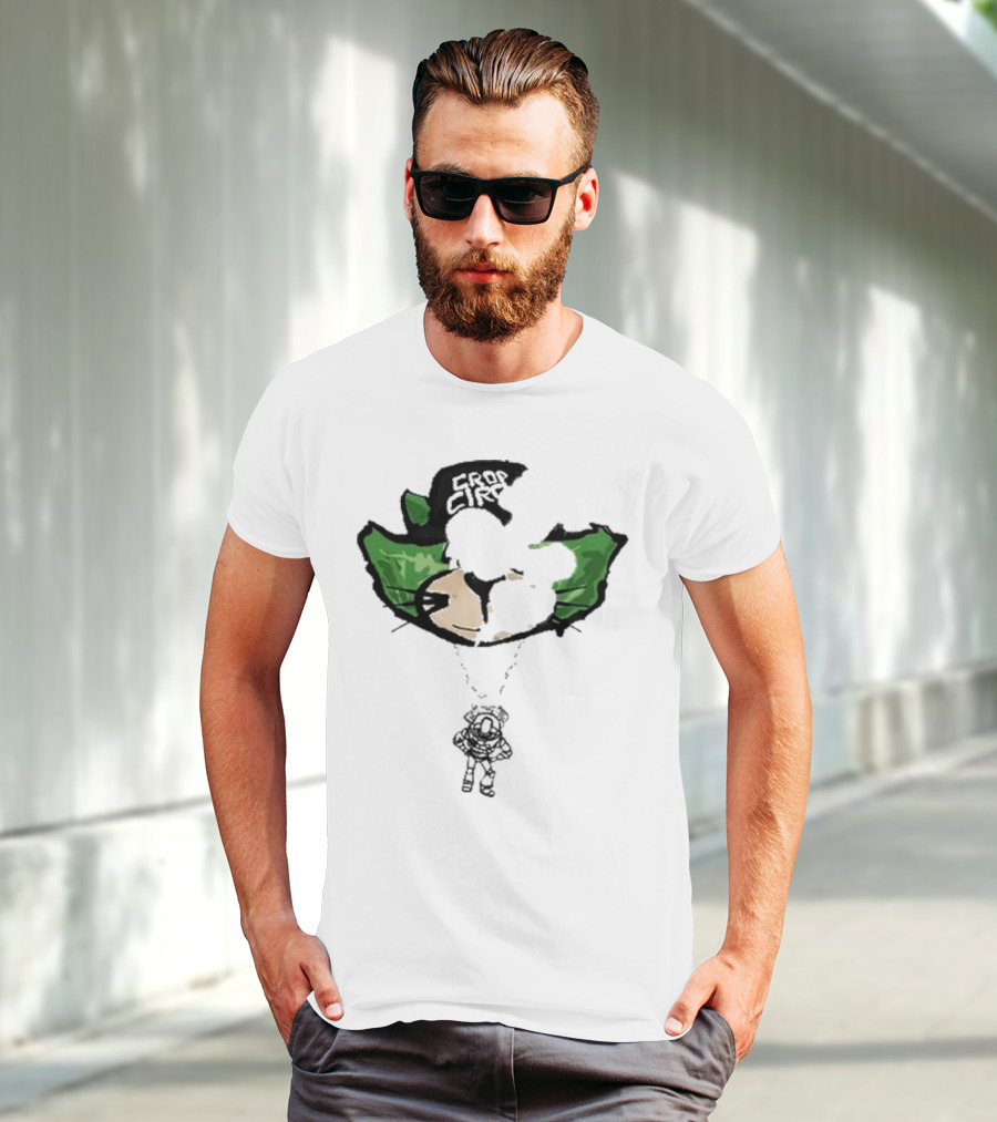 Crop City Astronaut Cat Parachute Puff Print T-Shirt