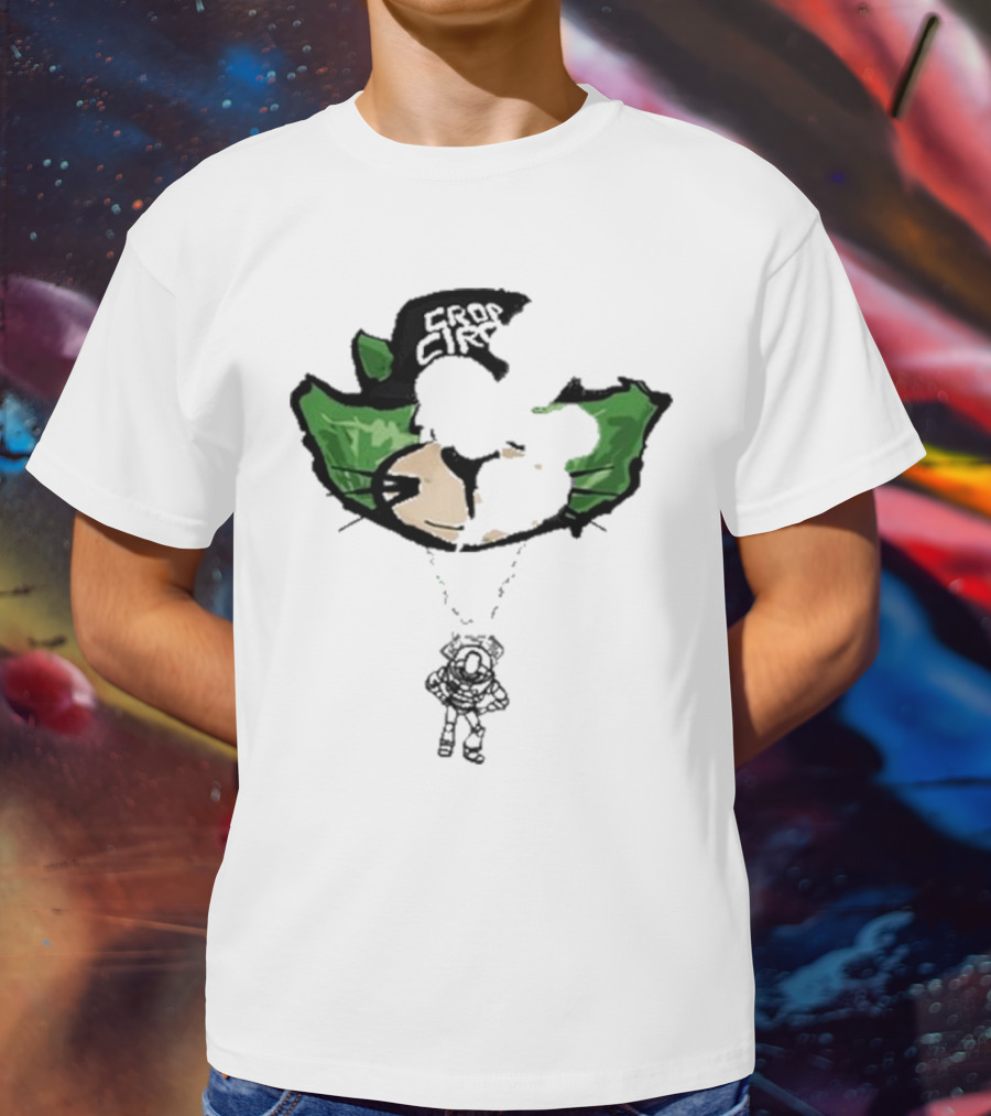 Crop City Astronaut Cat Parachute Puff Print T-Shirt