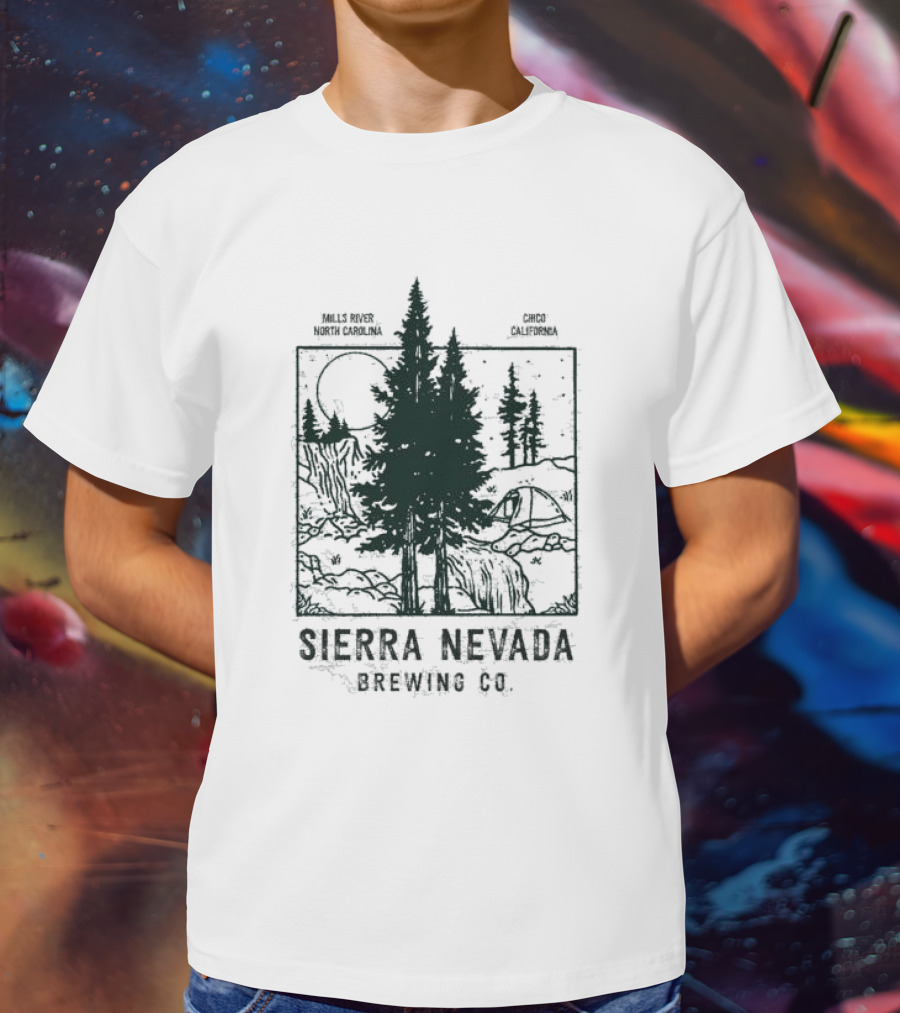 Mills River North Carolina Chico California Sierra Nevada Brewing Co Nature Scene T-Shirt