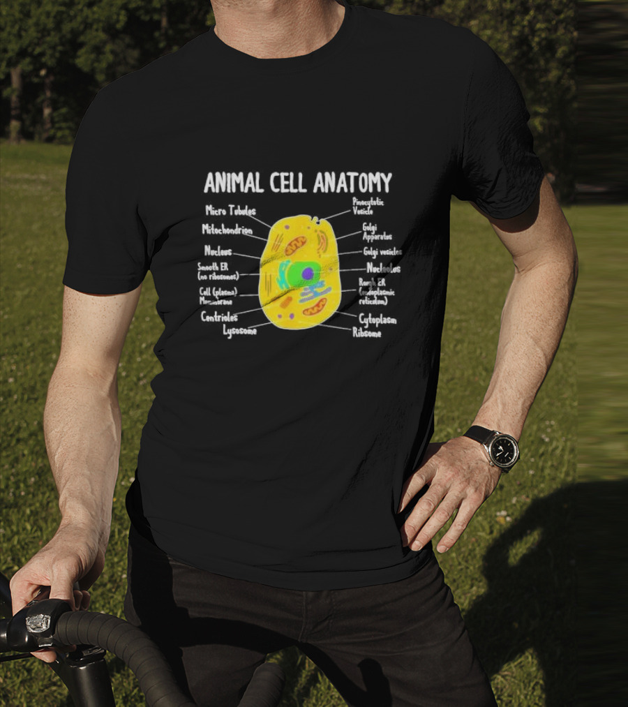 Animal Cell Anatomy Microtubules Mitochondrion Nucleus Biologist Science Student T-Shirt