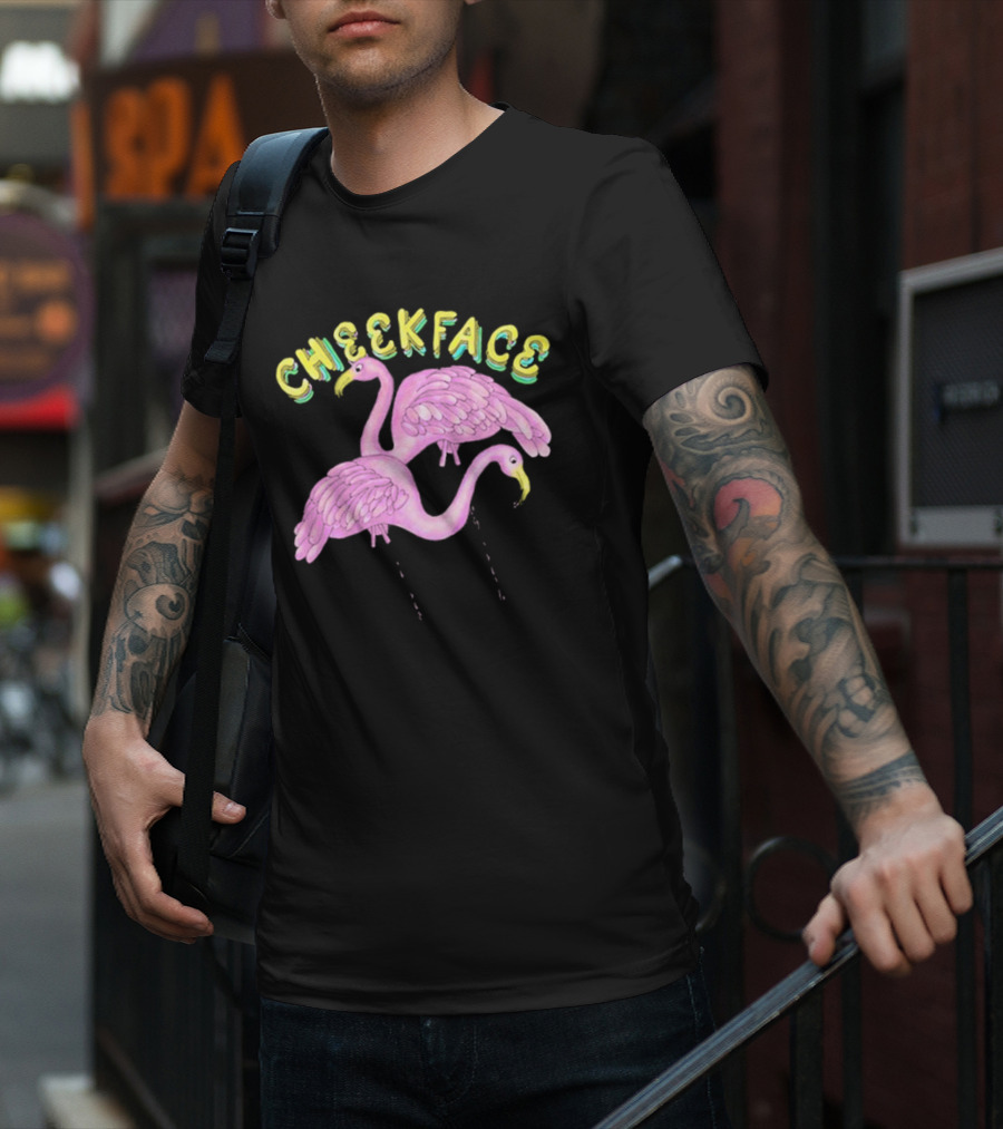 Cheekface Pink Flamingos T-Shirt