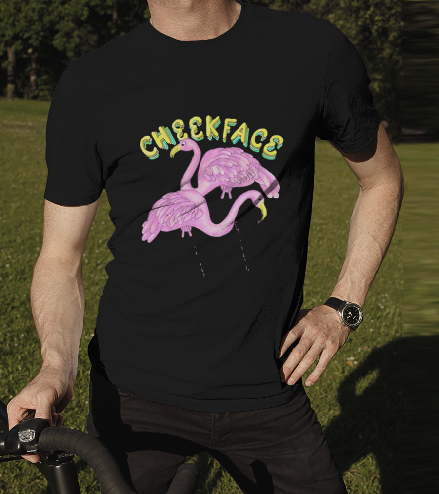Cheekface Pink Flamingos T-Shirt