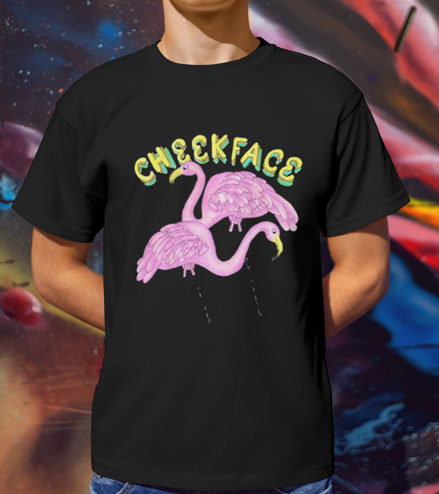 Cheekface Pink Flamingos T-Shirt