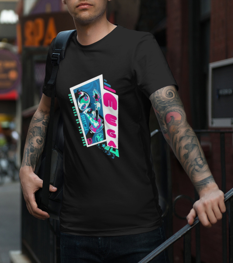 Mega64 Shred Neon Rocker Guitar Stars T-Shirt