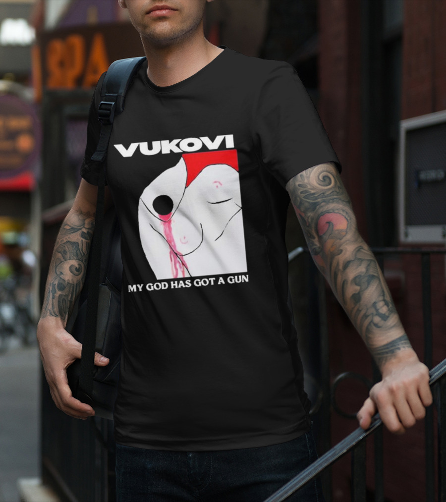 Vukovi My God Has Got A Gun Bold Graphic Concept T-Shirt