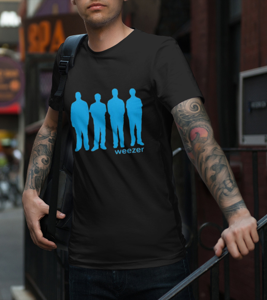 Weezer Blue Album Cover Silhouette Band Members T-Shirt