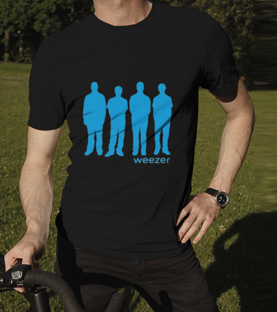Weezer Blue Album Cover Silhouette Band Members T-Shirt