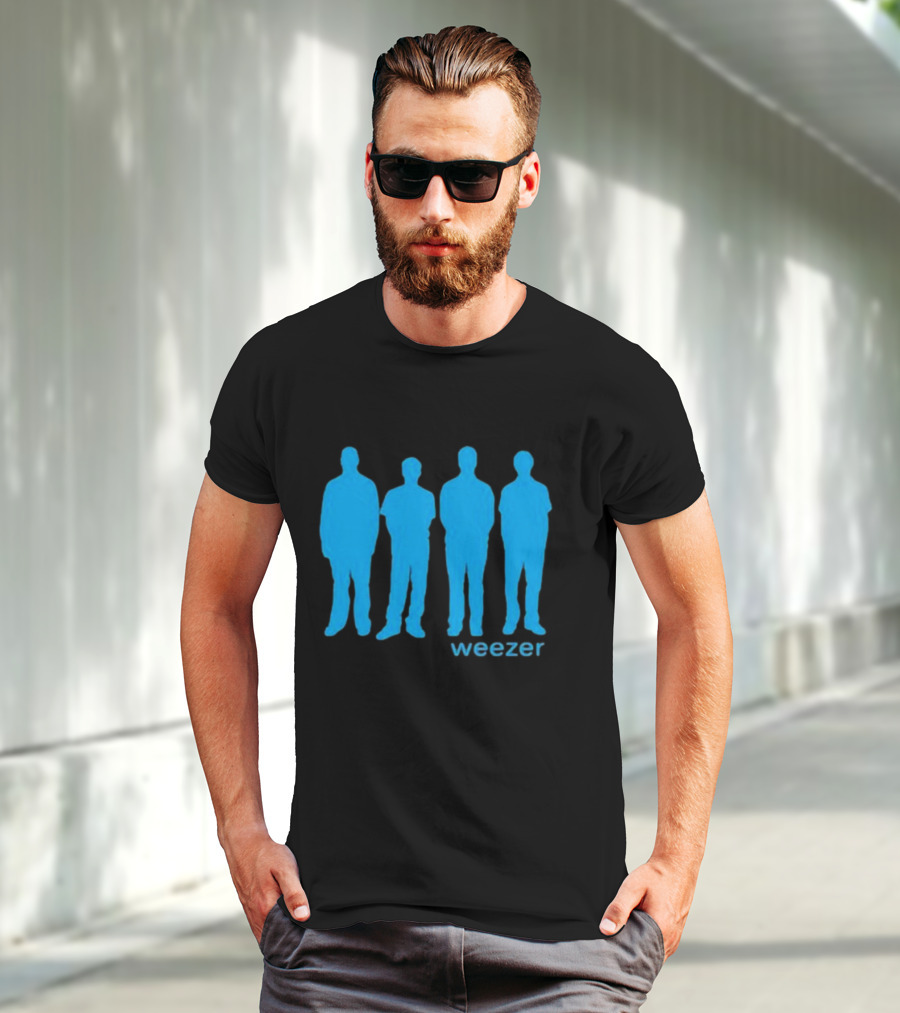 Weezer Blue Album Cover Silhouette Band Members T-Shirt