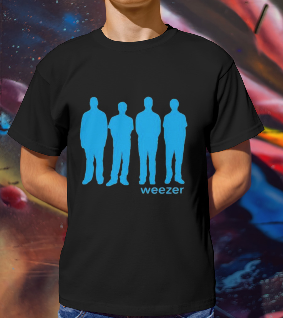 Weezer Blue Album Cover Silhouette Band Members T-Shirt