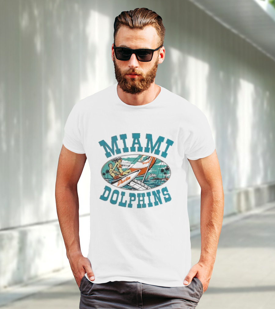 Miami Dolphins Sailing Adventure Retro Vibes T-Shirt