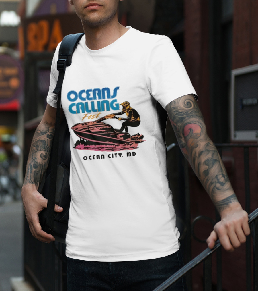 Oceans Calling Fest Ocean City MD Jetski T-Shirt