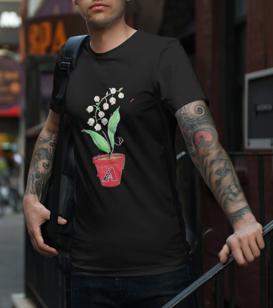 Arizona Diamondbacks Lilies And Ladybugs Tiny Turnip Toddler Planter T-Shirt