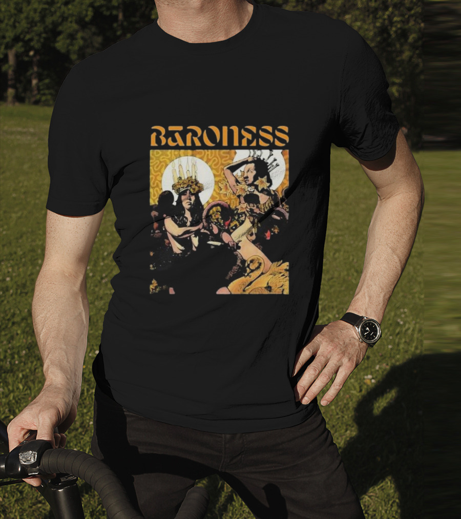 Baroness Yellow Psychedelic Art Ensemble T-Shirt