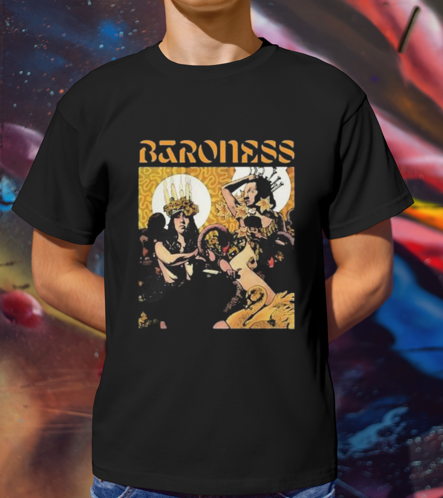 Baroness Yellow Psychedelic Art Ensemble T-Shirt