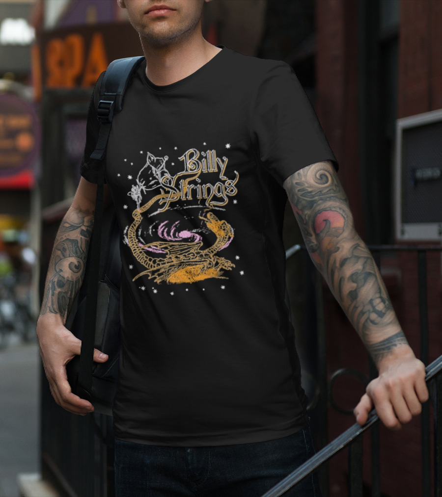Billy Strings Cosmic Dragon Spiral With Stars Fall Tour T-Shirt