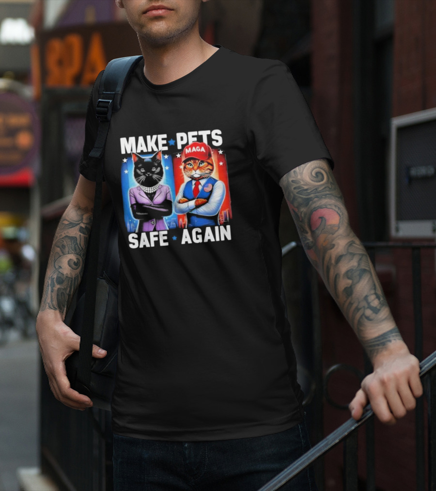 Make Pets Safe Again MAGA Cat And Dog Debate T-Shirt