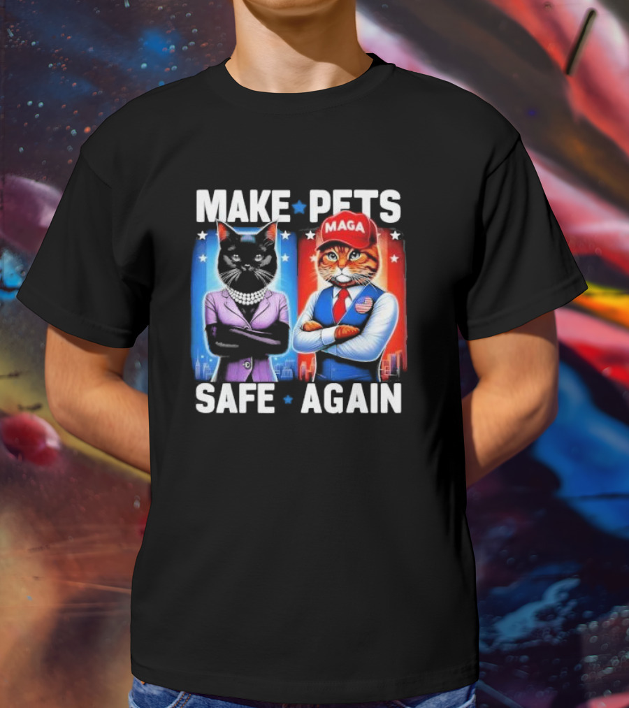 Make Pets Safe Again MAGA Cat And Dog Debate T-Shirt