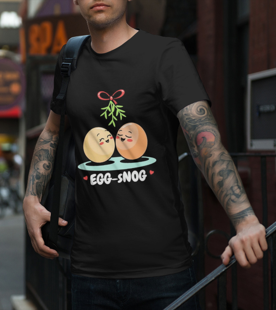 Egg Snog Mistletoe With Small Hearts T-Shirt