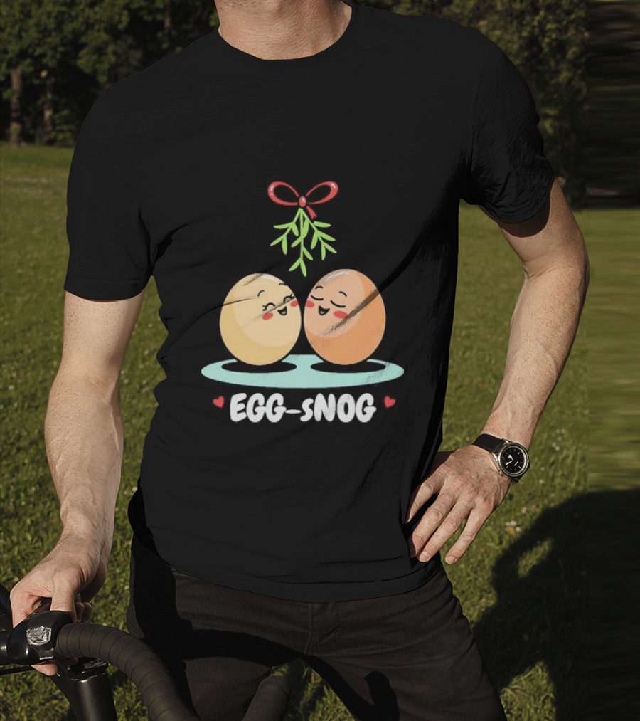 Egg Snog Mistletoe With Small Hearts T-Shirt