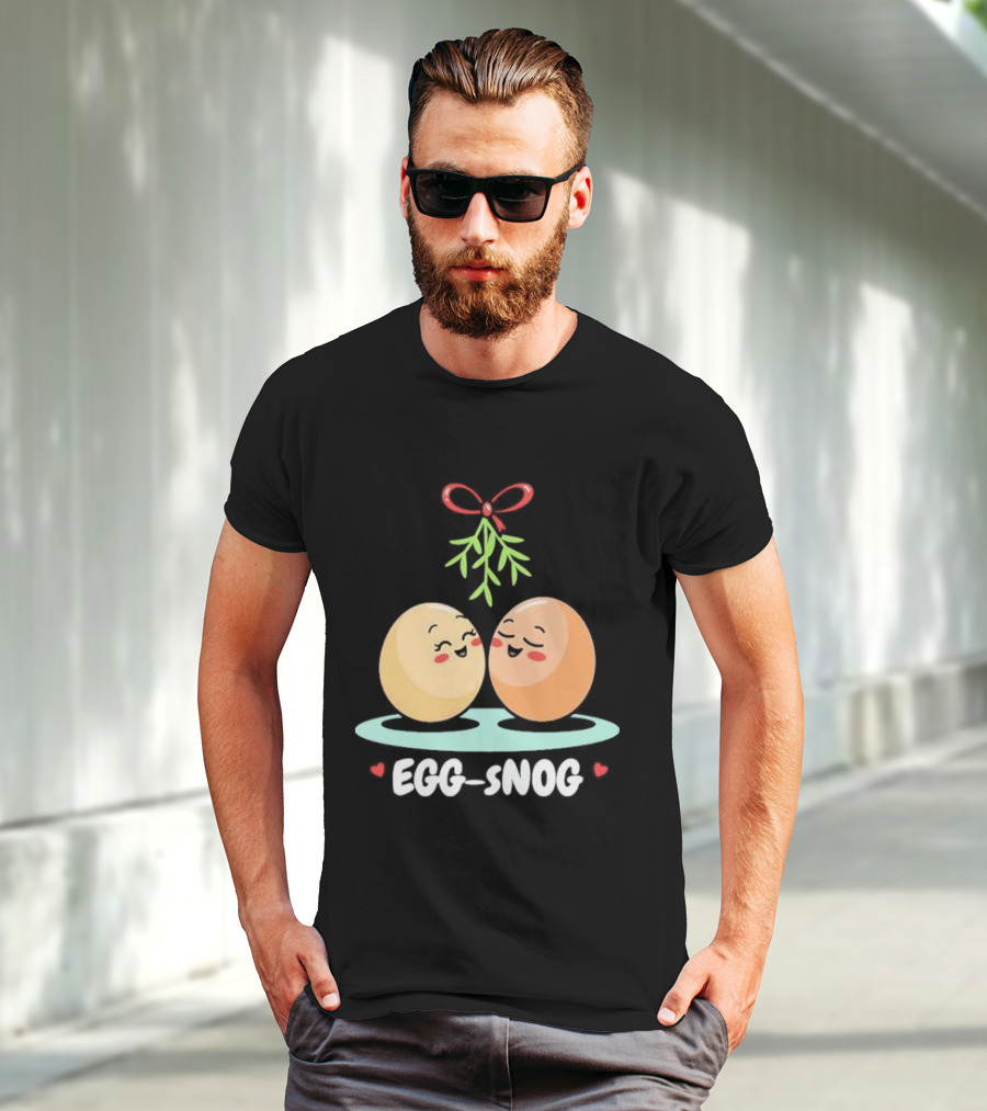 Egg Snog Mistletoe With Small Hearts T-Shirt