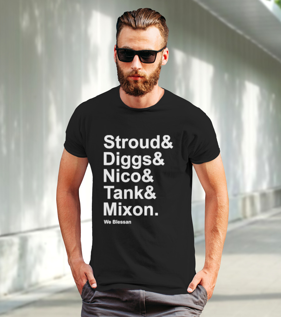 Houston Stressans Stroud Diggs Nico Tank Mixon We Blessan Football Names T-Shirt