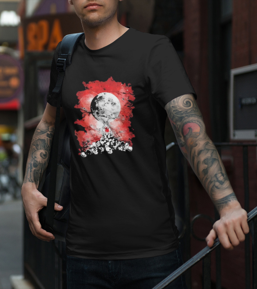 Killing Moon Rabbit Horror Blood And Skulls Horror Scene T-Shirt
