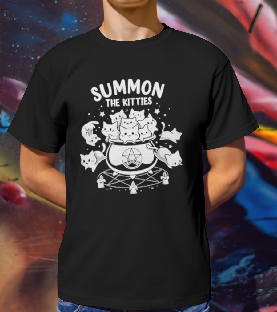 Summon The Kitties Cauldron Ritual With Snouleaf Cats T-Shirt