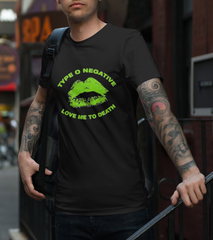 Type O Negative Love Me To Death Green Lips T-Shirt