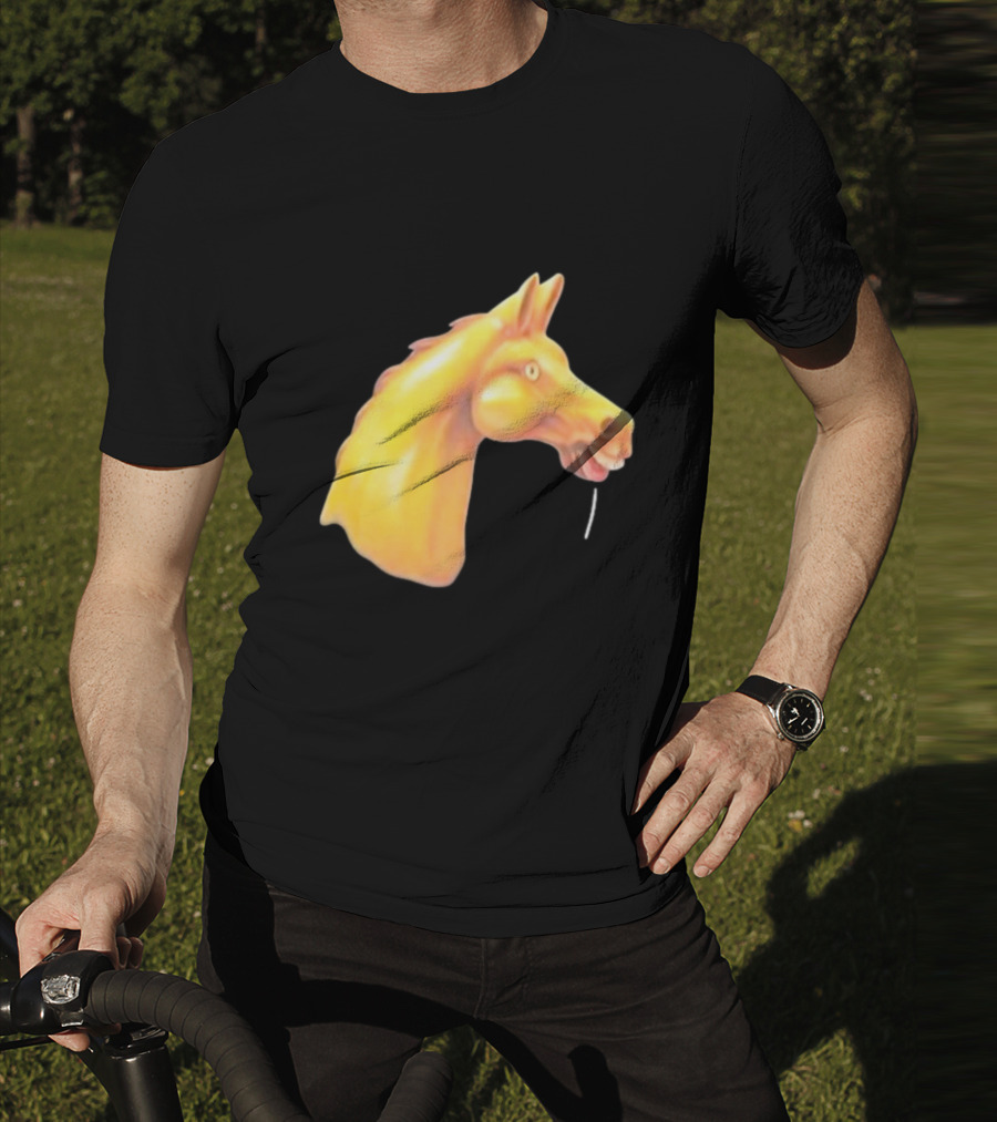 Andrew Garfield Horse What's The Rush Black Shirt Colorful Horse Head T-Shirt