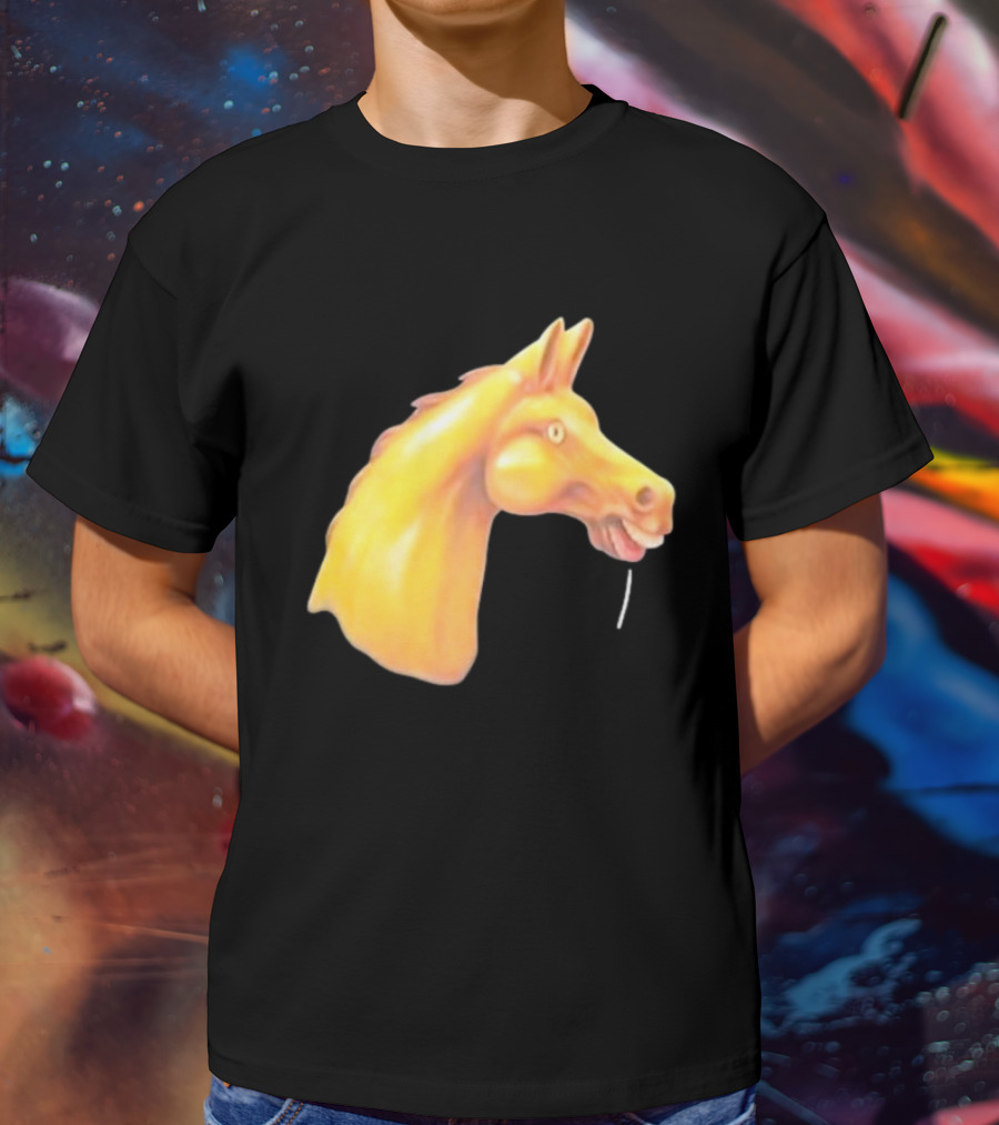 Andrew Garfield Horse What's The Rush Black Shirt Colorful Horse Head T-Shirt