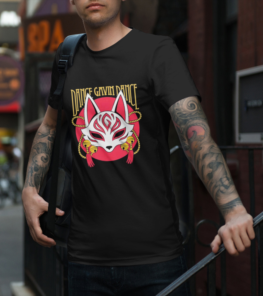 Dance Gavin Dance Kitsune Fox Mask With Bells T-Shirt