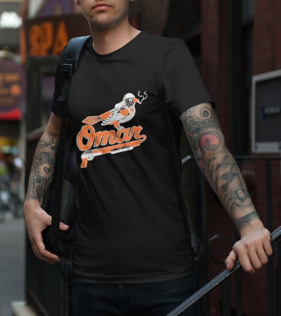 Omar Smoking Bird Perched On Shotgun Baltimore Oriole T-Shirt