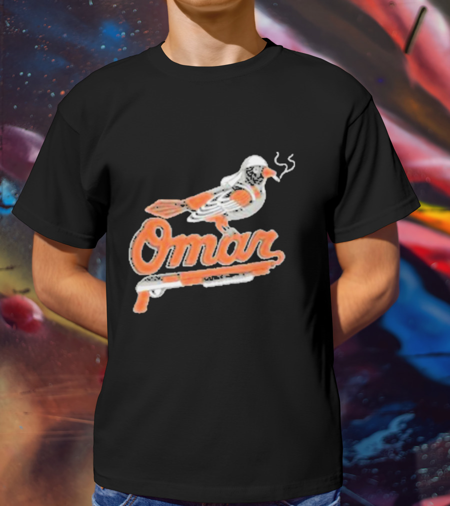 Omar Smoking Bird Perched On Shotgun Baltimore Oriole T-Shirt