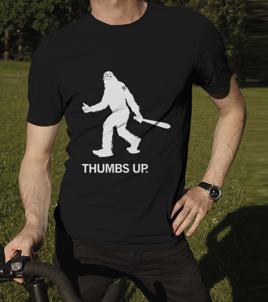 Raygunsite KC Bigfoot Thumbs Up With Baseball Bat T-Shirt