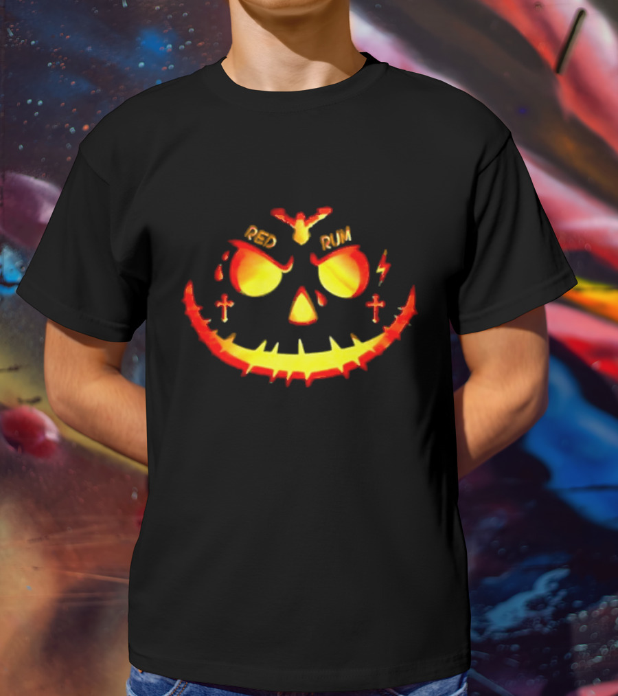 Sniper Gang Red Rum Yak-o-lantern With Crosses And Lightning Bolt T-Shirt