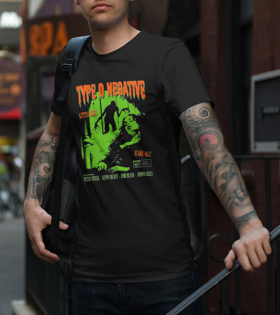Type O Negative Little Miss Scare-All Horror Starring Peter Steele Kenny Hickey Josh Silver Johnny Kelly T-Shirt