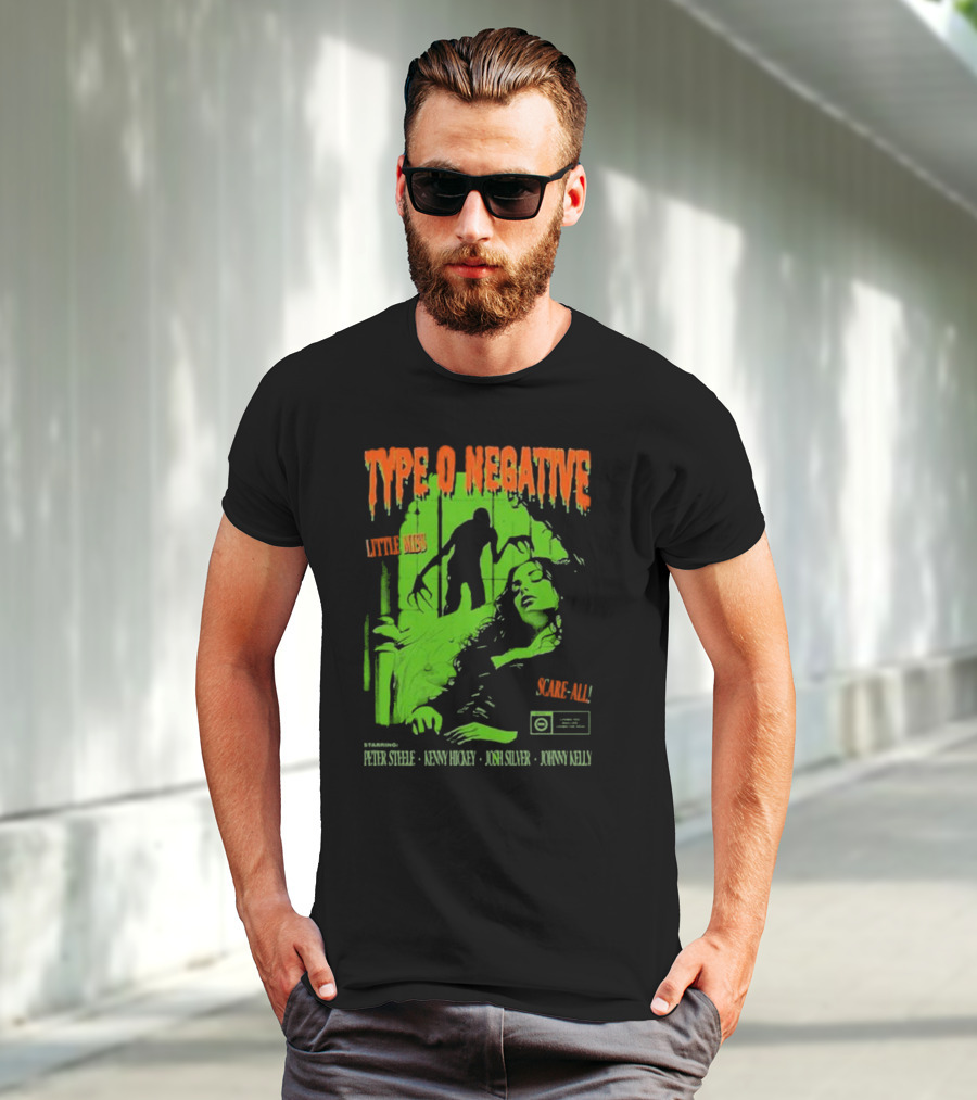Type O Negative Little Miss Scare-All Horror Starring Peter Steele Kenny Hickey Josh Silver Johnny Kelly T-Shirt