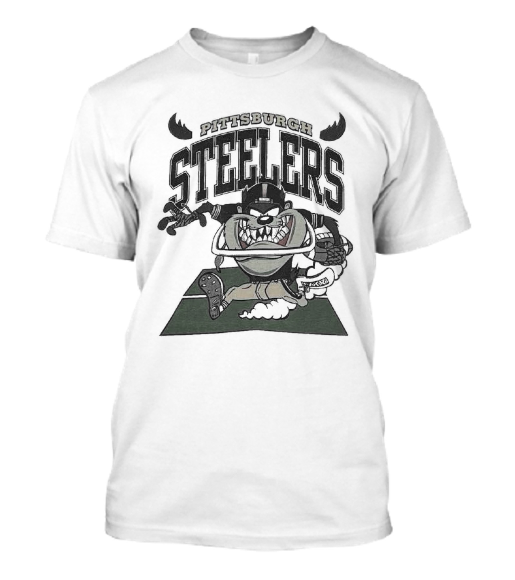 Pittsburgh Steelers Looney Tunes Taz 90s NFL Football T-Shirt