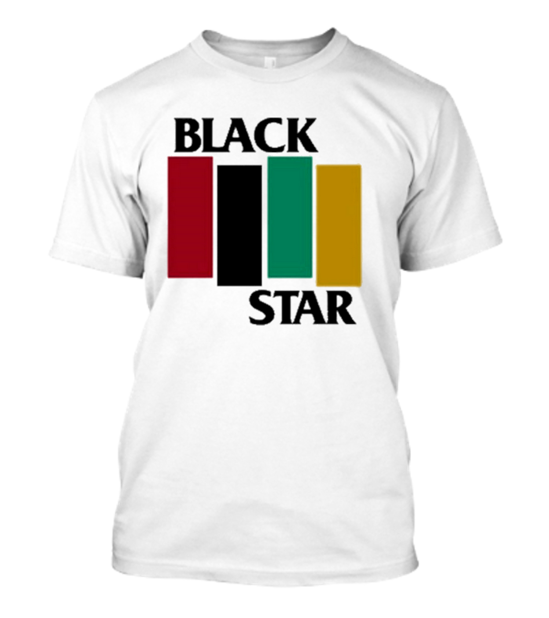 Black Star Flag Red Black Green Gold Vertical Bars T-Shirt