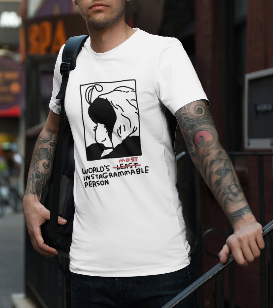 World's Least Instagrammable Person Hoodie Character Line T-Shirt