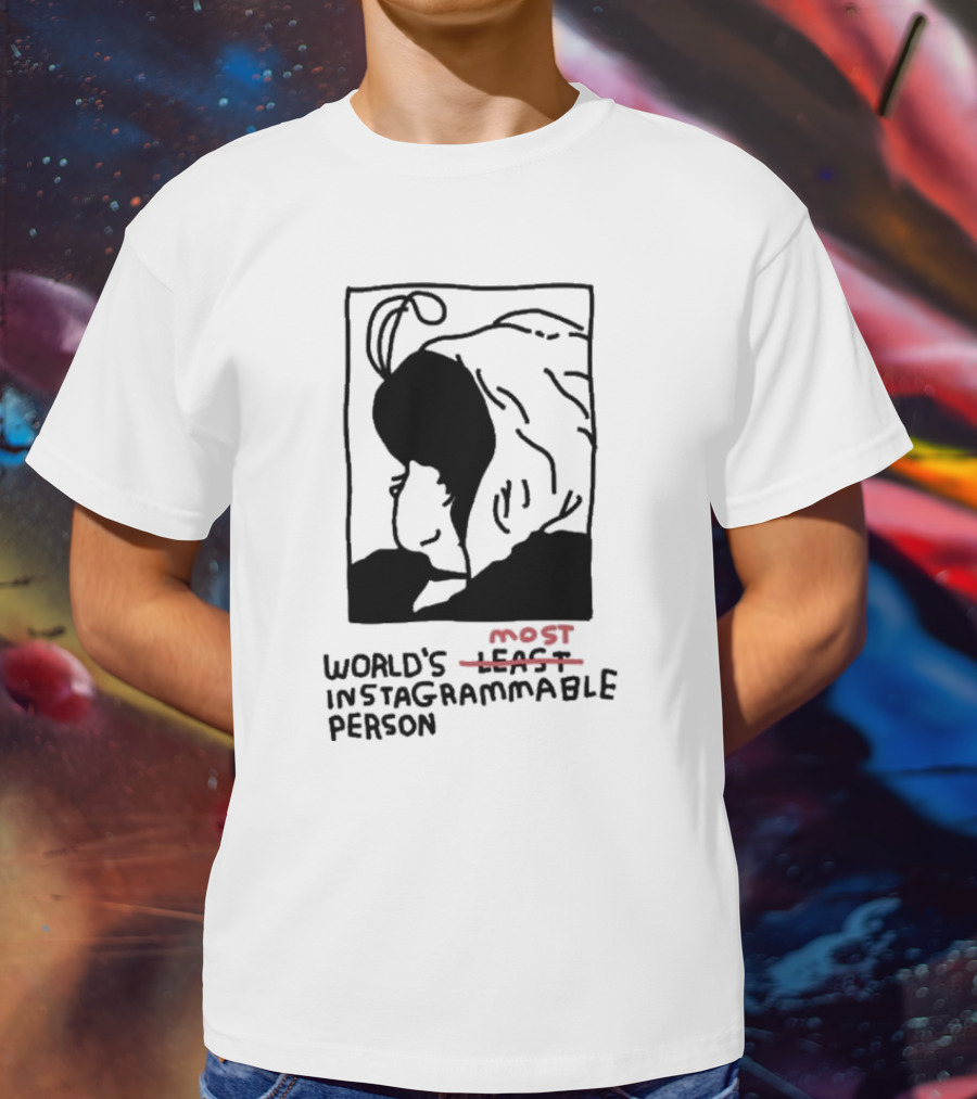 World's Least Instagrammable Person Hoodie Character Line T-Shirt