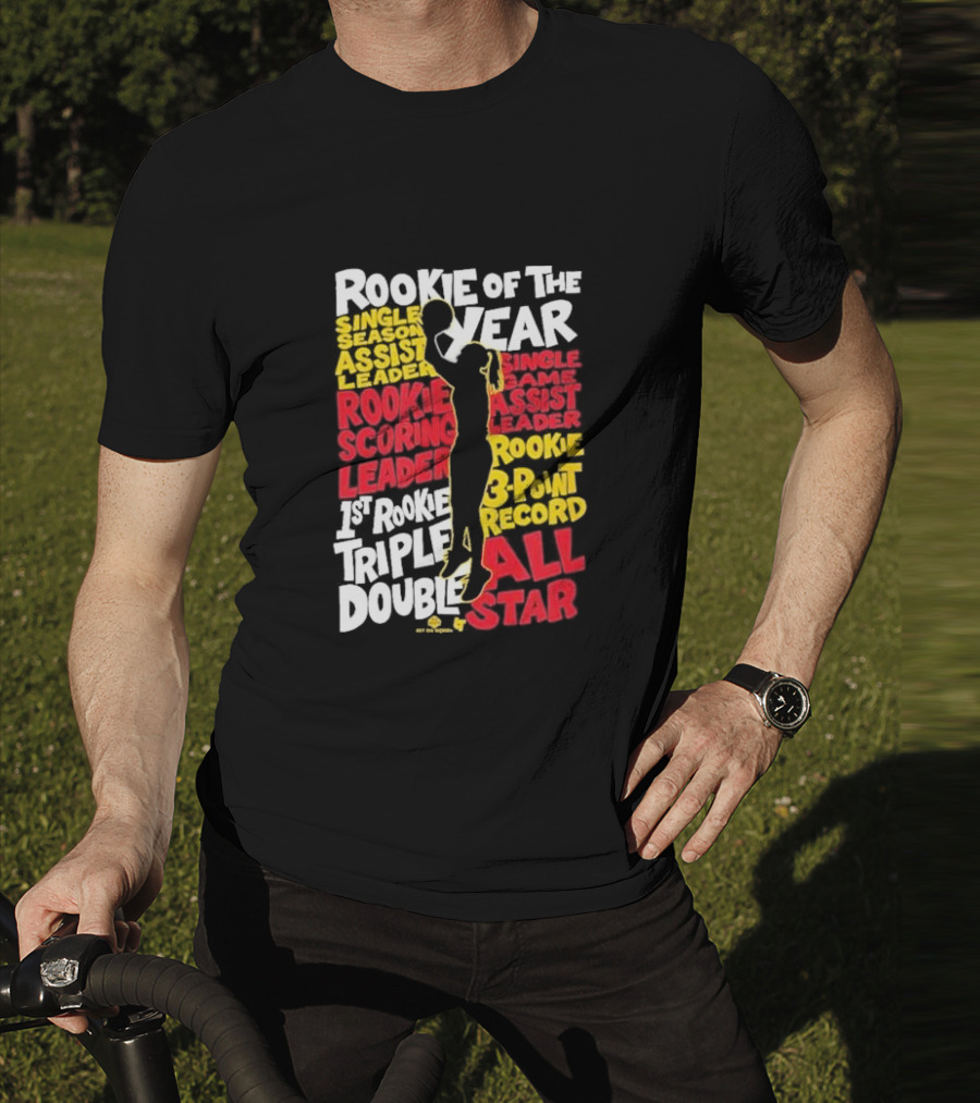 Caitlin Clark Rookie Of The Year Single Season And Game Assist Scoring Leader Triple Double 3-Point Record All Star Indiana Fever T-Shirt