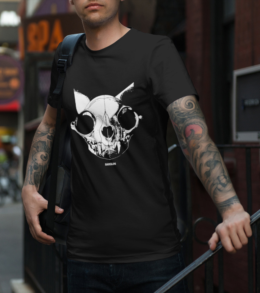 Cat Skull Raygun Heavyweight T-Shirt