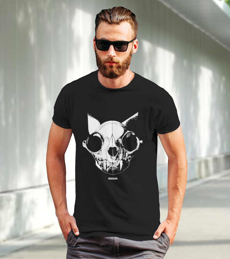 Cat Skull Raygun Heavyweight T-Shirt