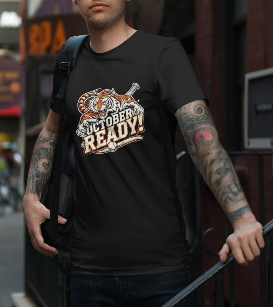 October Ready Baseball Tiger Fan Detroit Tigers T-Shirt