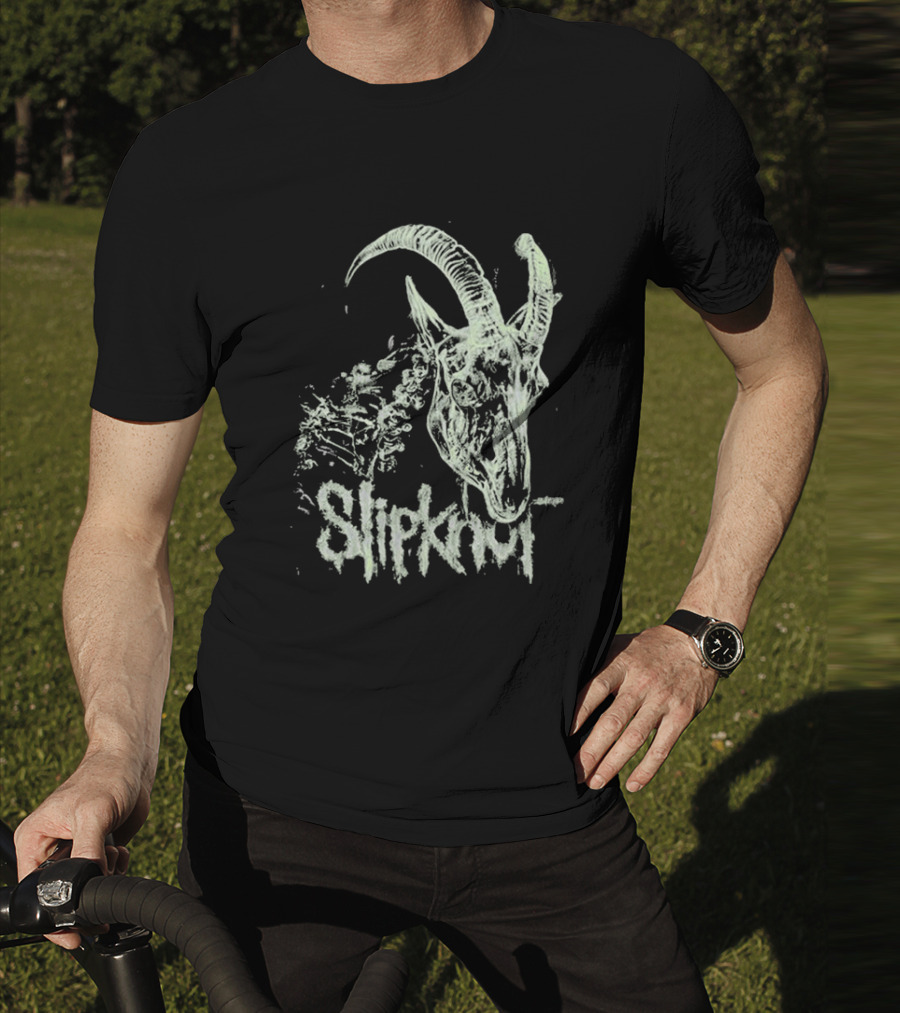 Slipknot Glow In The Dark Goat Skull Skeleton T-Shirt