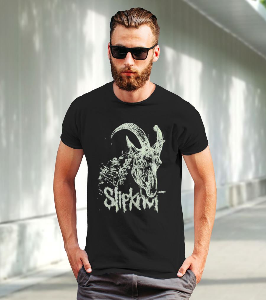 Slipknot Glow In The Dark Goat Skull Skeleton T-Shirt